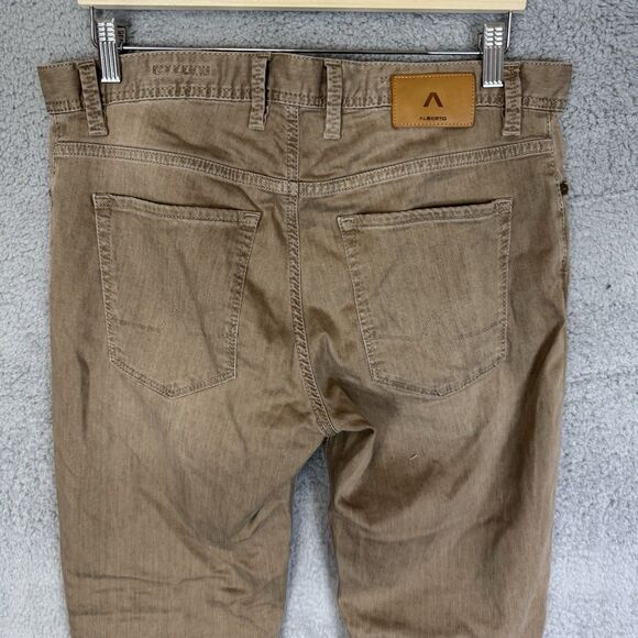 Alberto‎ Jeans Mens 34x29 Brown Luxury T400 Denim Modern Fit Preppy - Picture 9 of 11